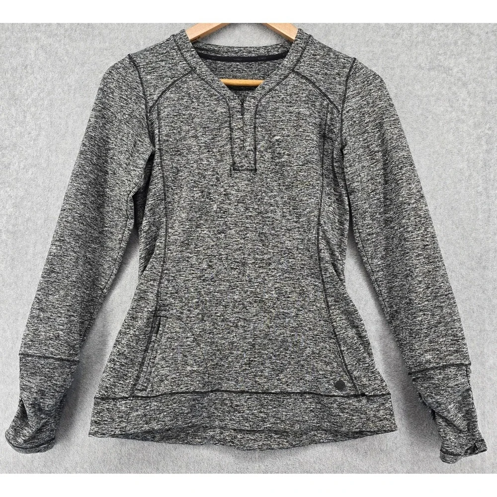 Outdoor Research Women's Melody Shirt Sz S Heather Black Ruched 1/4 Zip Gorpcore